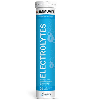 Immuvit Electrolytes 20 αναβράζοντα δισκία με ηλεκτρολύτες και βιταμίνες για ενυδάτωση και ενέργεια
